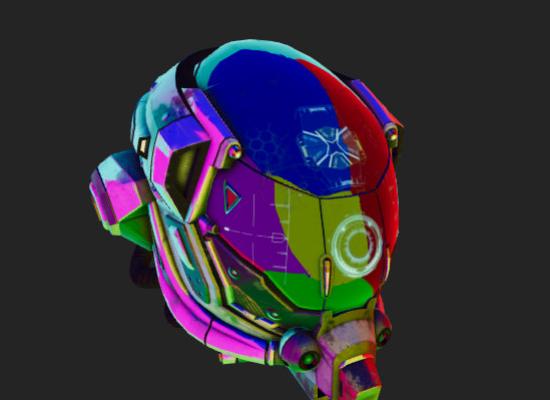 Helmet with colored directional light
