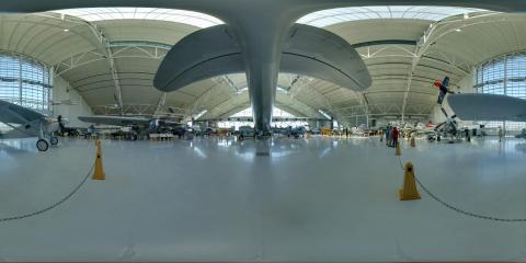 Equirectangular image of Spruce Goose tail